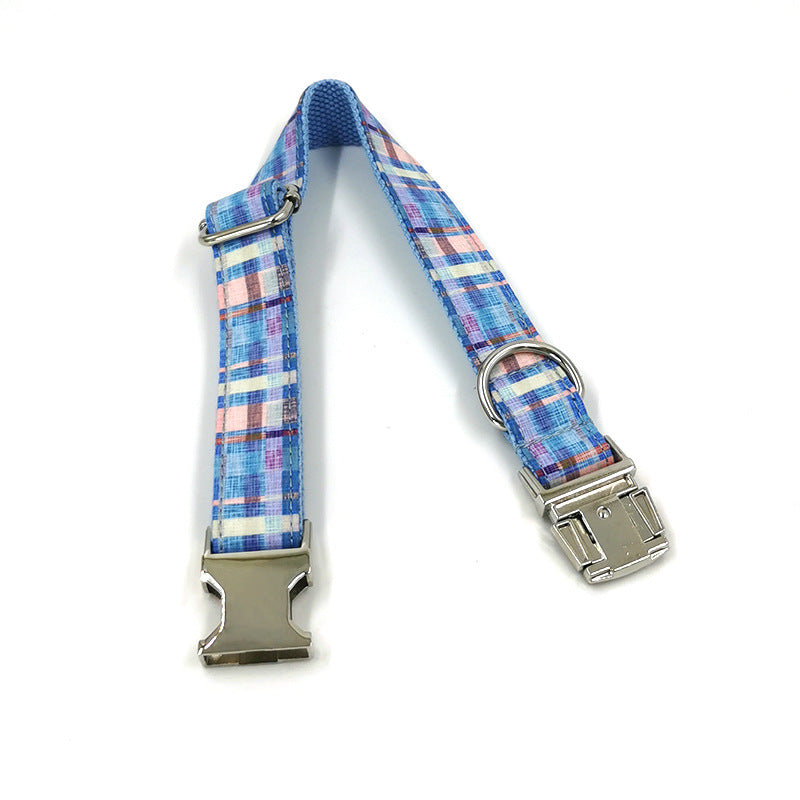 Plaid Dog Collar Print Bow Tie Bow Set