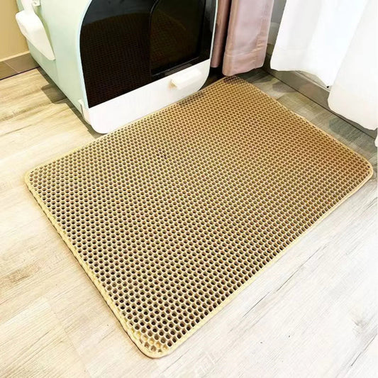 Heavy Duty Cat Litter Mat/Waterproof 2 Layer Non Slip Washable Pet Floor Protector Litter Box Sand Stopper