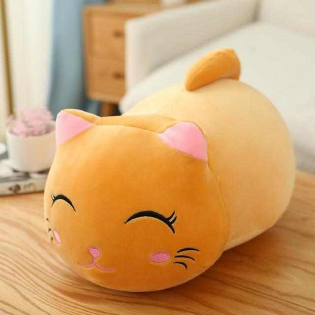 Chubby Cat Plush Pillow | Ultra-Soft Stuffed Animal | Kawaii Round Nap Companion