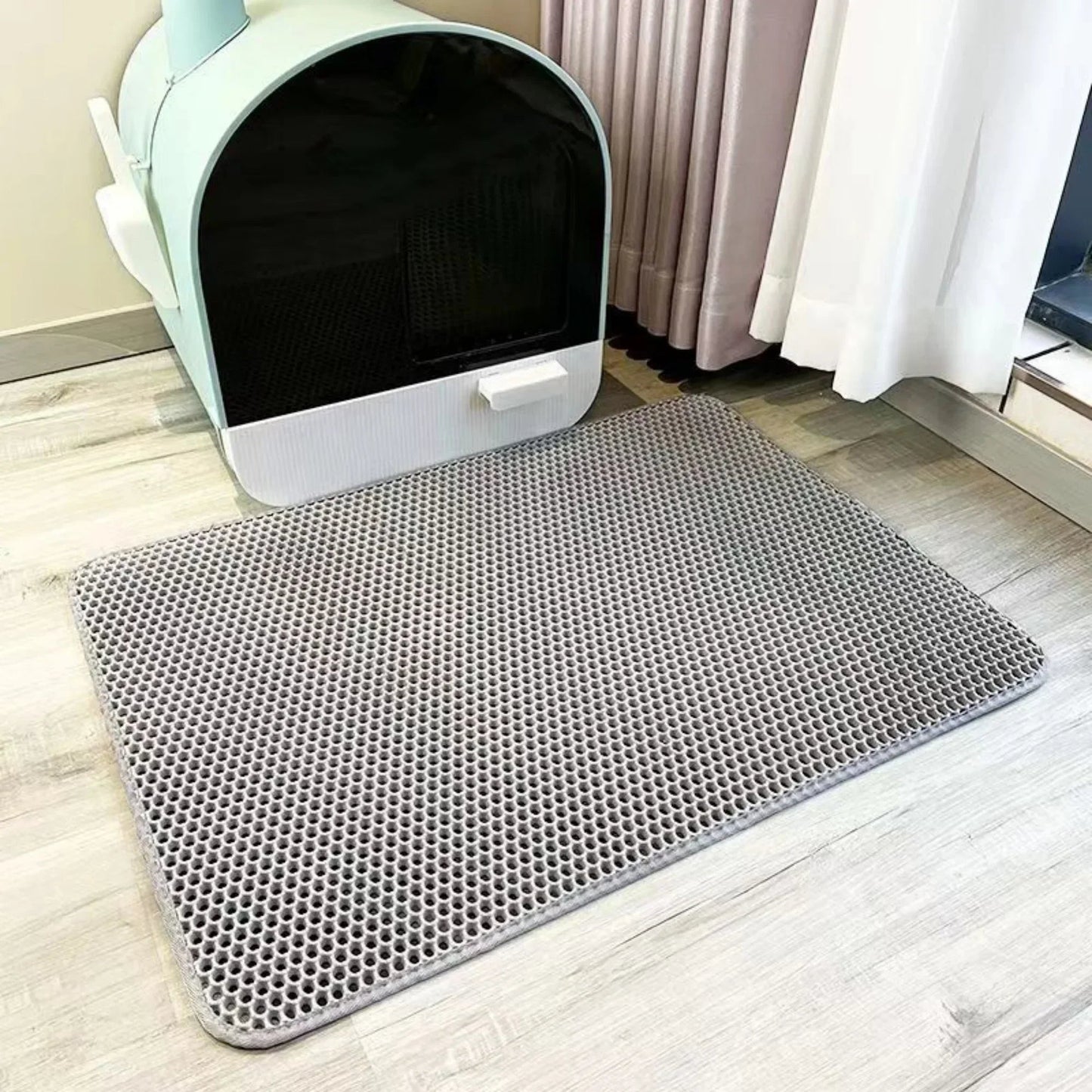 Heavy Duty Cat Litter Mat/Waterproof 2 Layer Non Slip Washable Pet Floor Protector Litter Box Sand Stopper