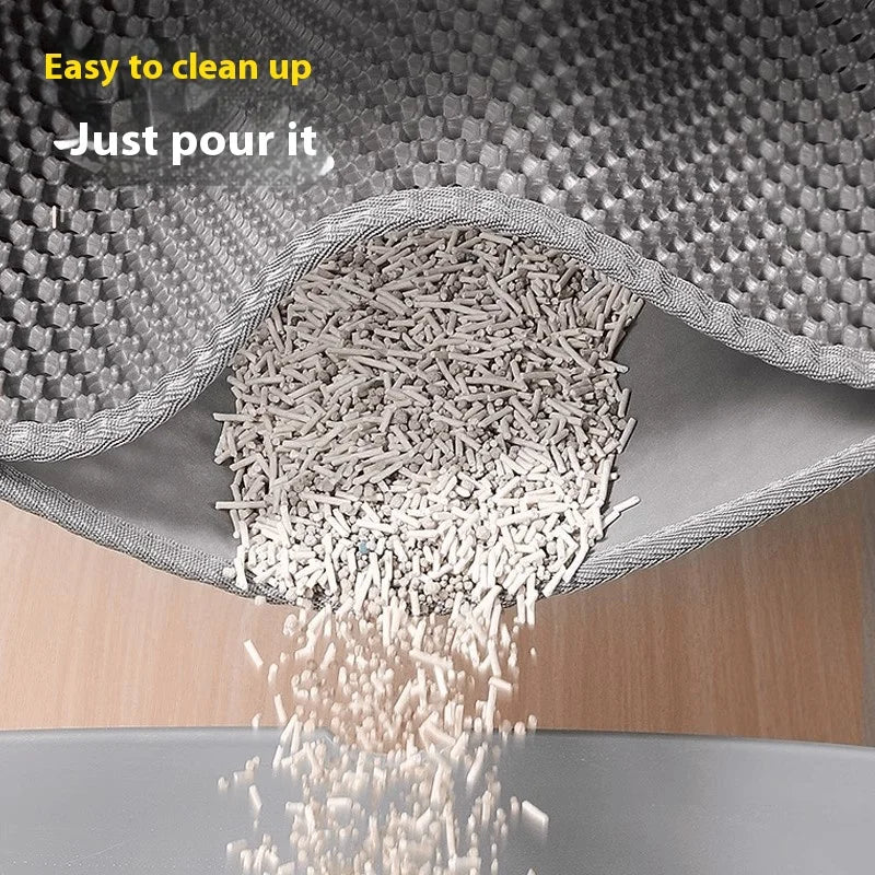 Heavy Duty Cat Litter Mat/Waterproof 2 Layer Non Slip Washable Pet Floor Protector Litter Box Sand Stopper