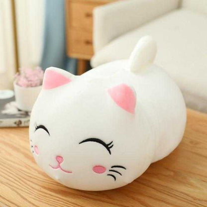 Chubby Cat Plush Pillow | Ultra-Soft Stuffed Animal | Kawaii Round Nap Companion