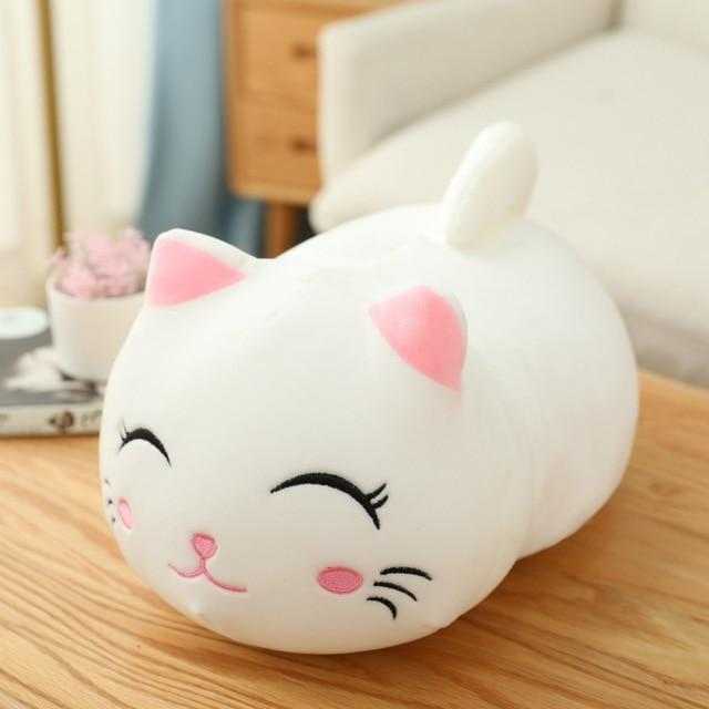 Chubby Cat Plush Pillow | Ultra-Soft Stuffed Animal | Kawaii Round Nap Companion