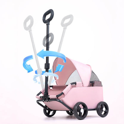 Lightweight Compact Foldable Small Dogs Pet Stroller with Sunshade Canopy