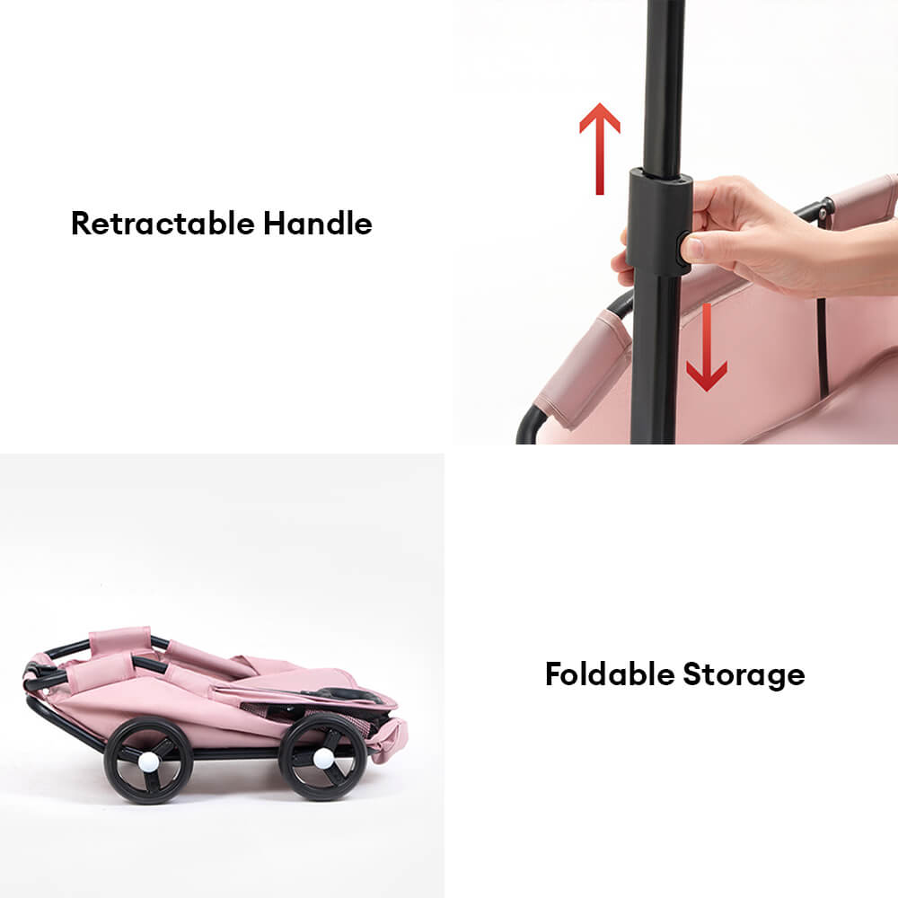 Lightweight Compact Foldable Small Dogs Pet Stroller with Sunshade Canopy