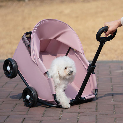Lightweight Compact Foldable Small Dogs Pet Stroller with Sunshade Canopy