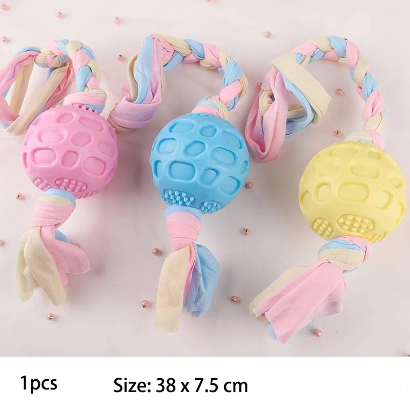 Pet Dog Chew Toys For Small Dog, TPR Knot Toys Bite Resistant, Molar Teeth Cleaning, Training and Interactive