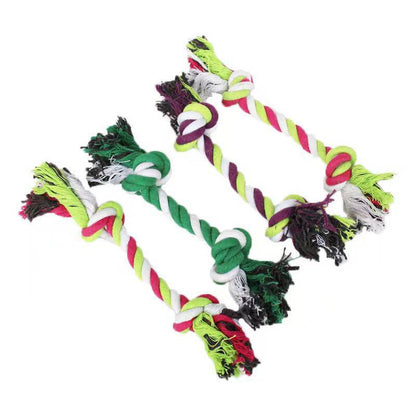 Dog teething resistant cotton rope toys, small, medium and large dog toys, knotted toys, braided chewing ropes for pets