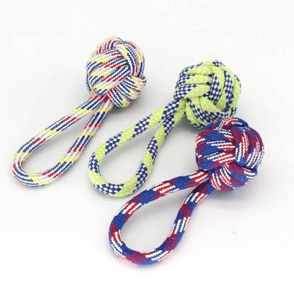 Dog teething resistant cotton rope toys, small, medium and large dog toys, knotted toys, braided chewing ropes for pets