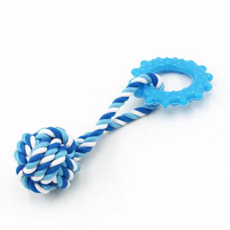 Dog teething resistant cotton rope toys, small, medium and large dog toys, knotted toys, braided chewing ropes for pets
