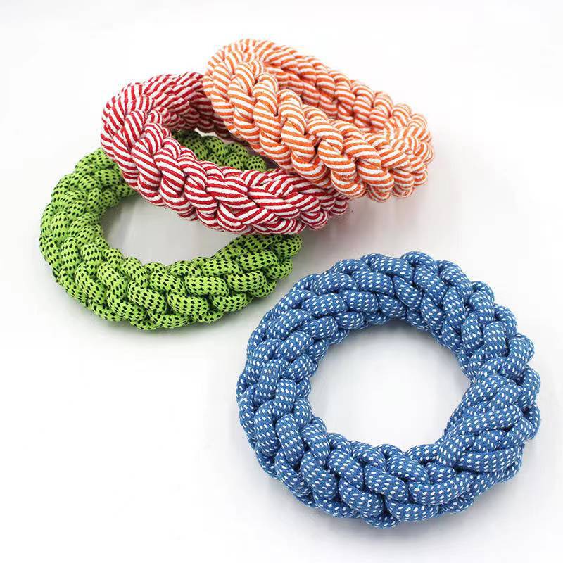 Dog teething resistant cotton rope toys, small, medium and large dog toys, knotted toys, braided chewing ropes for pets