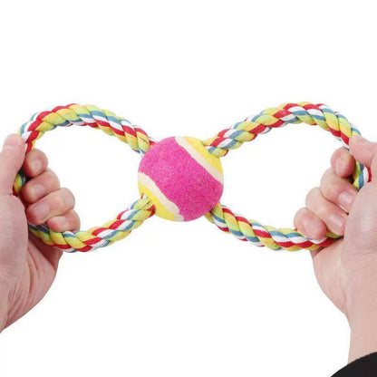 Dog teething resistant cotton rope toys, small, medium and large dog toys, knotted toys, braided chewing ropes for pets