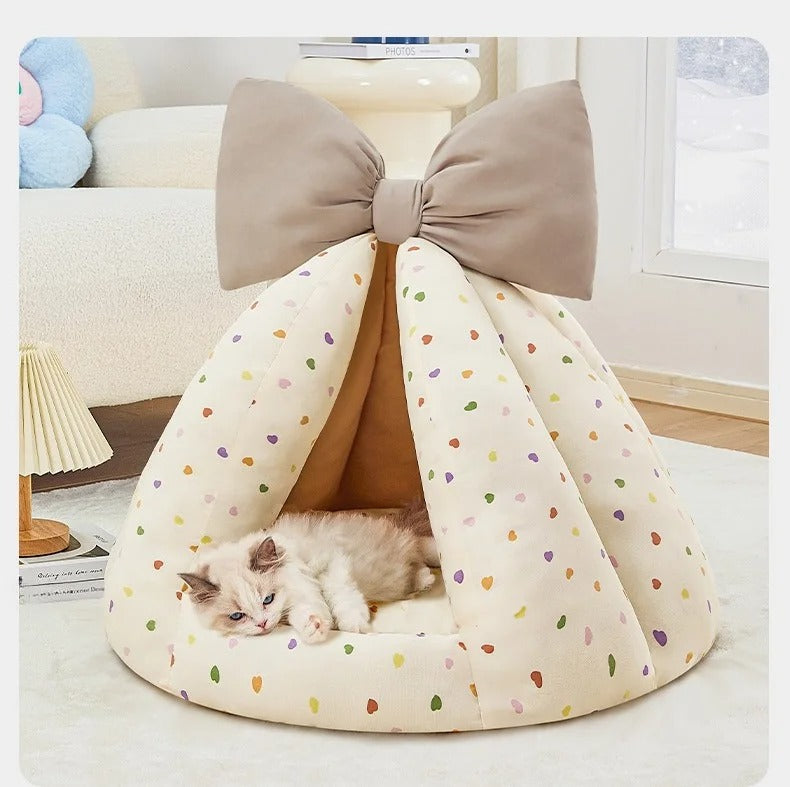 Pet Plush Teepee Tent Cat & Dog Bed