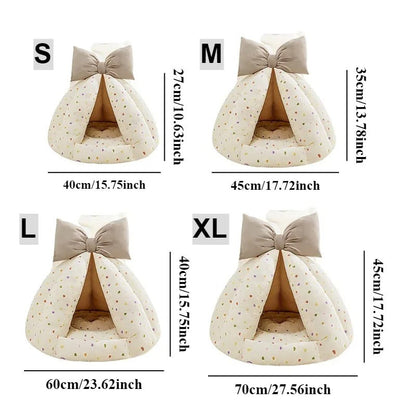 Pet Plush Teepee Tent Cat & Dog Bed