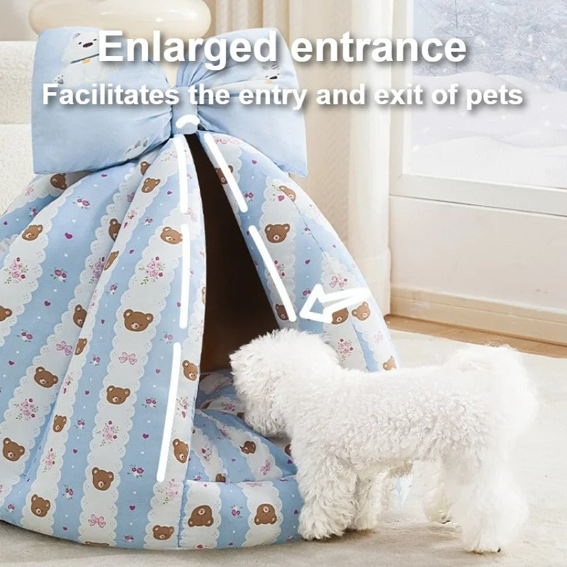 Pet Plush Teepee Tent Cat & Dog Bed