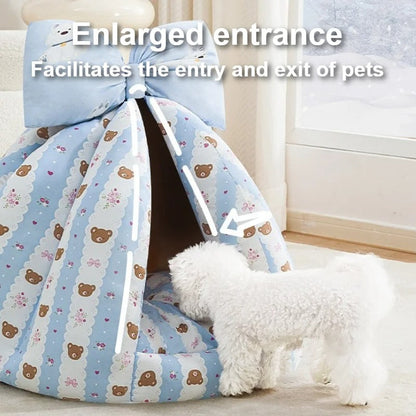 Pet Plush Teepee Tent Cat & Dog Bed
