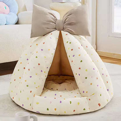 Pet Plush Teepee Tent Cat & Dog Bed