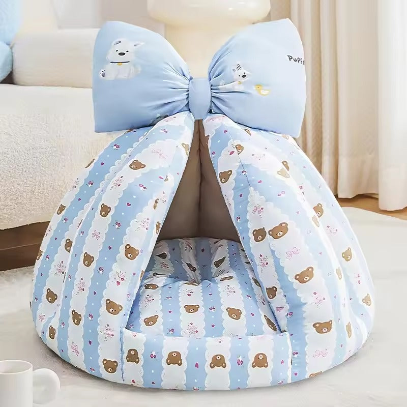 Pet Plush Teepee Tent Cat & Dog Bed