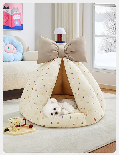 Pet Plush Teepee Tent Cat & Dog Bed