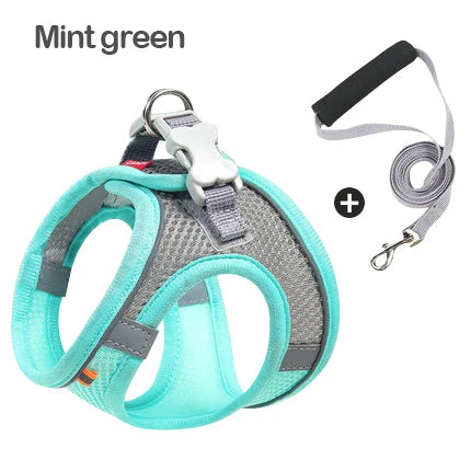 Cats Dog Accessories Small Dog Collar Safety Vest Pet Chest Rope Dogs Cover Breathable Adjustable Harnesses Supplies Products