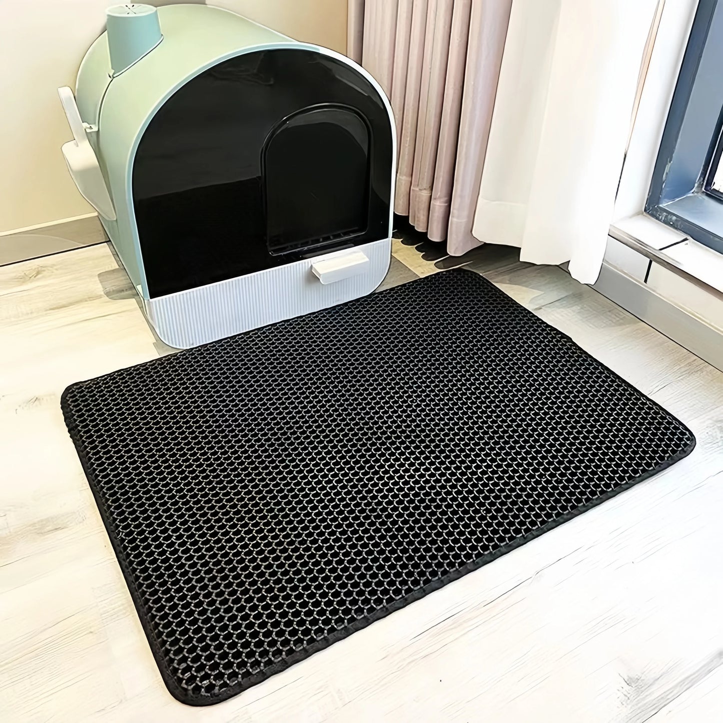 Heavy Duty Cat Litter Mat/Waterproof 2 Layer Non Slip Washable Pet Floor Protector Litter Box Sand Stopper