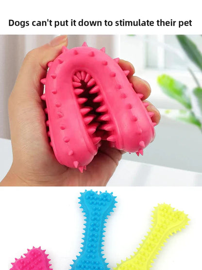 Soft Rubber Bone Shaped Chew Toy for Small Dogs Teeth Grinding Training