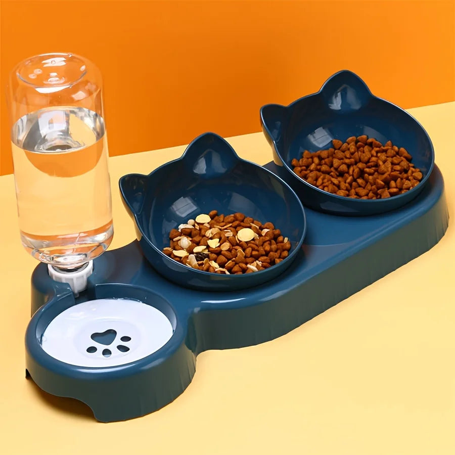 Pet Bowls With Water Feeder, 3 In 1 Ear Design