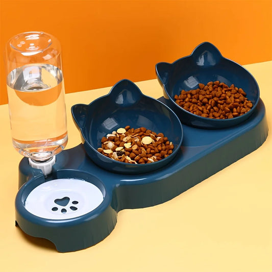 Pet Bowls With Water Feeder, 3 In 1 Ear Design