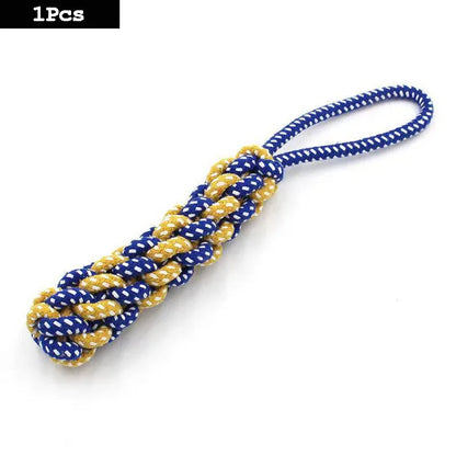 Dog teething resistant cotton rope toys, small, medium and large dog toys, knotted toys, braided chewing ropes for pets