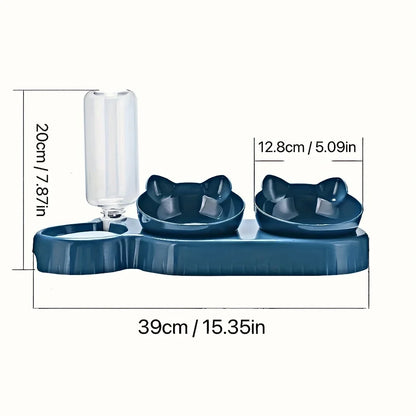Pet Bowls With Water Feeder, 3 In 1 Ear Design