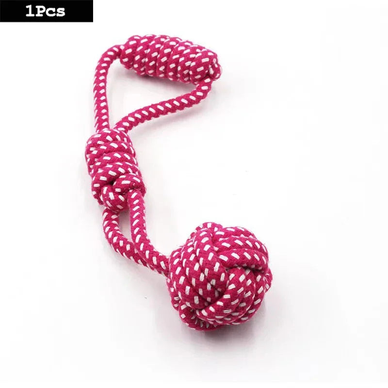 Dog teething resistant cotton rope toys, small, medium and large dog toys, knotted toys, braided chewing ropes for pets