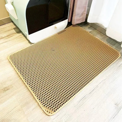 Heavy Duty Cat Litter Mat/Waterproof 2 Layer Non Slip Washable Pet Floor Protector Litter Box Sand Stopper