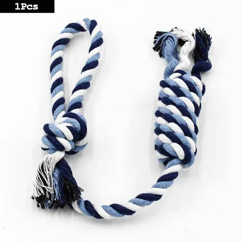 Dog teething resistant cotton rope toys, small, medium and large dog toys, knotted toys, braided chewing ropes for pets