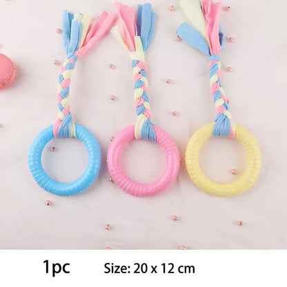 Pet Dog Chew Toys For Small Dog, TPR Knot Toys Bite Resistant, Molar Teeth Cleaning, Training and Interactive