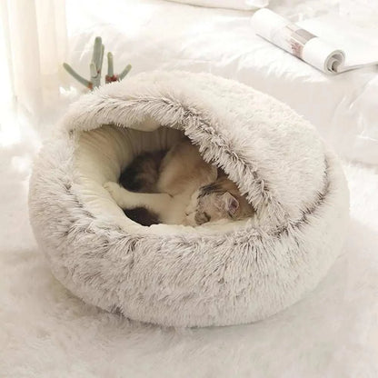 2-in-1 Cat Snuggle Cave – Plush Bed for Aussie Cats