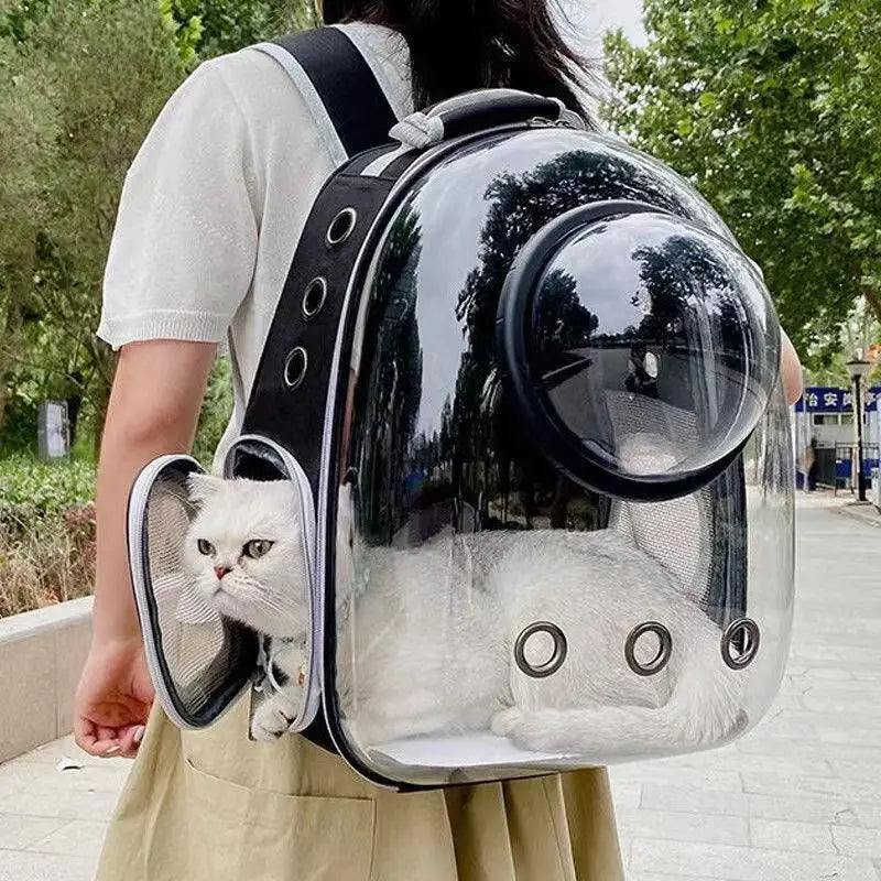 Pet Cat Carrying Bag - Space Pet Backpacks Breathable Portable Transparent Backpack for Puppy Dog Transport Carrier Space Capsule Bags