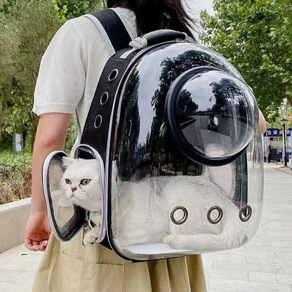 Pet Cat Carrying Bag - Space Pet Backpacks Breathable Portable Transparent Backpack for Puppy Dog Transport Carrier Space Capsule Bags
