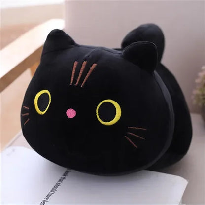 Chubby Cat Plush Pillow | Ultra-Soft Stuffed Animal | Kawaii Round Nap Companion