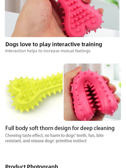 Soft Rubber Bone Shaped Chew Toy for Small Dogs Teeth Grinding Training