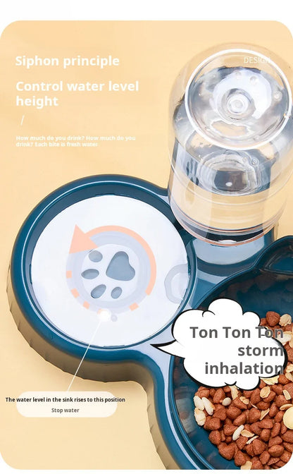Pet Bowls With Water Feeder, 3 In 1 Ear Design