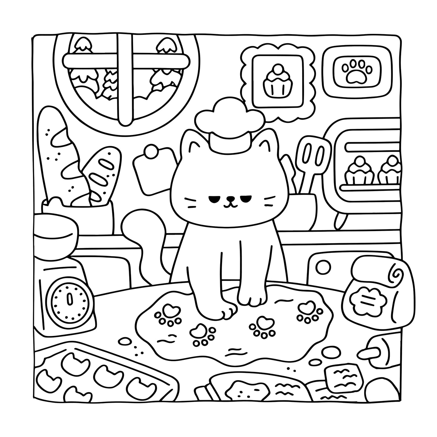 Cat Life Coloring Book