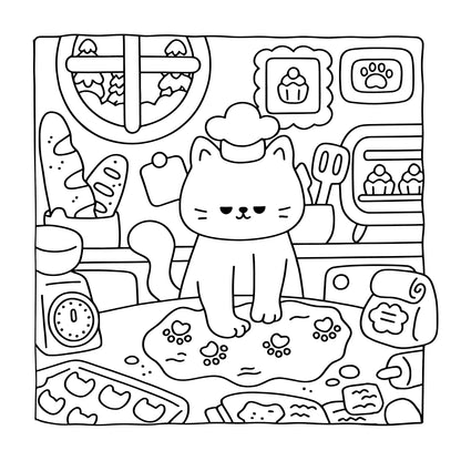 Cat Life Coloring Book