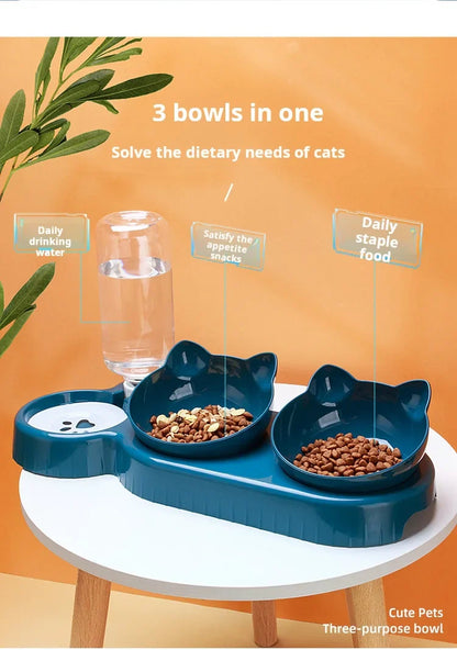 Pet Bowls With Water Feeder, 3 In 1 Ear Design