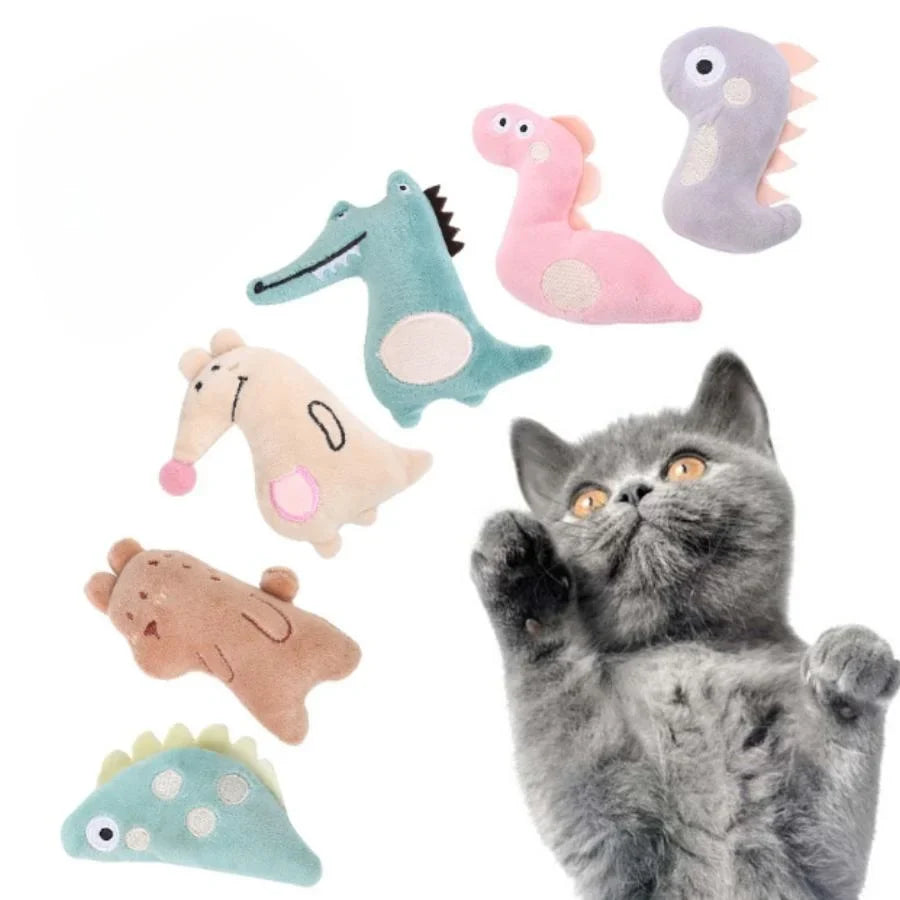 Cute Plush Cat Chew Toy - Interactive Molar Bite Toy