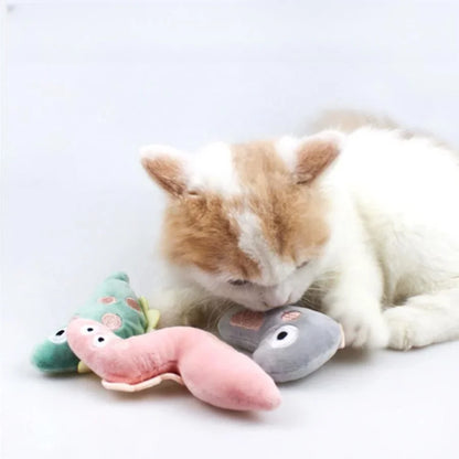 Cute Plush Cat Chew Toy - Interactive Molar Bite Toy