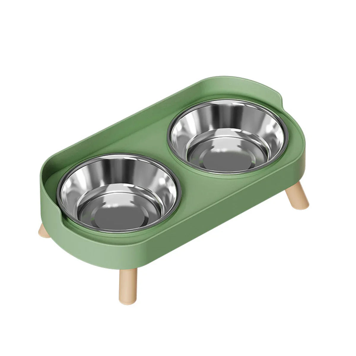 A Colorful Dopamine Pet Double Bowl Fashion Feeding Large Capacity Stainless Steel Dog Bowl Drinking Water Neck Cat Double Bowl