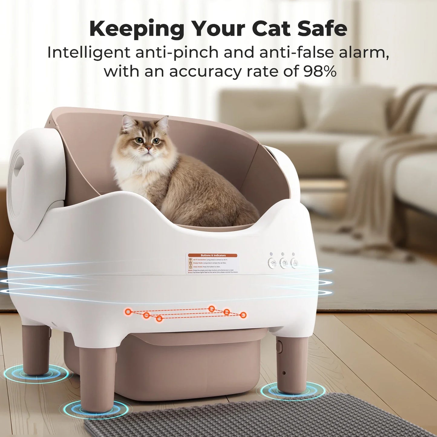 Lunapurr Self Cleaning Litter Box With App Control For Multi-Cat