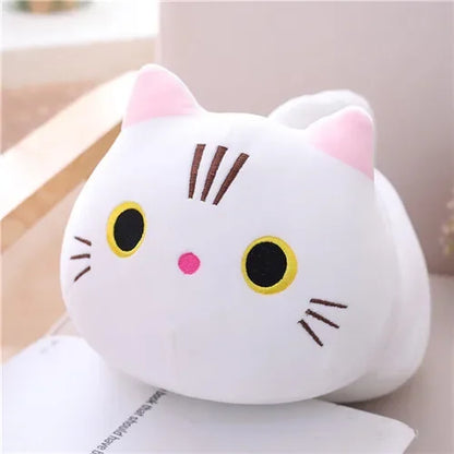 Chubby Cat Plush Pillow | Ultra-Soft Stuffed Animal | Kawaii Round Nap Companion
