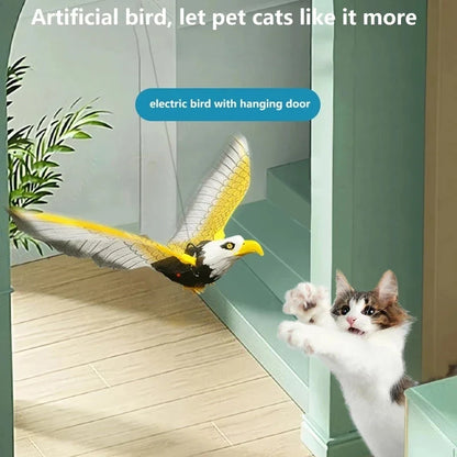 Simulation Bird Interactive Cat Toys Electric Hanging Eagle Flying Bird.