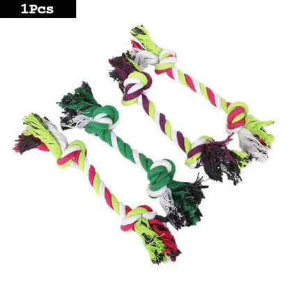 Dog teething resistant cotton rope toys, small, medium and large dog toys, knotted toys, braided chewing ropes for pets